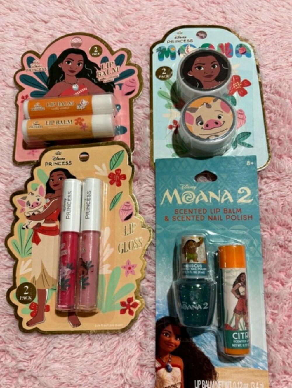 Disney Moana Lip Balm and Gloss Collection - Pink, Orange, White